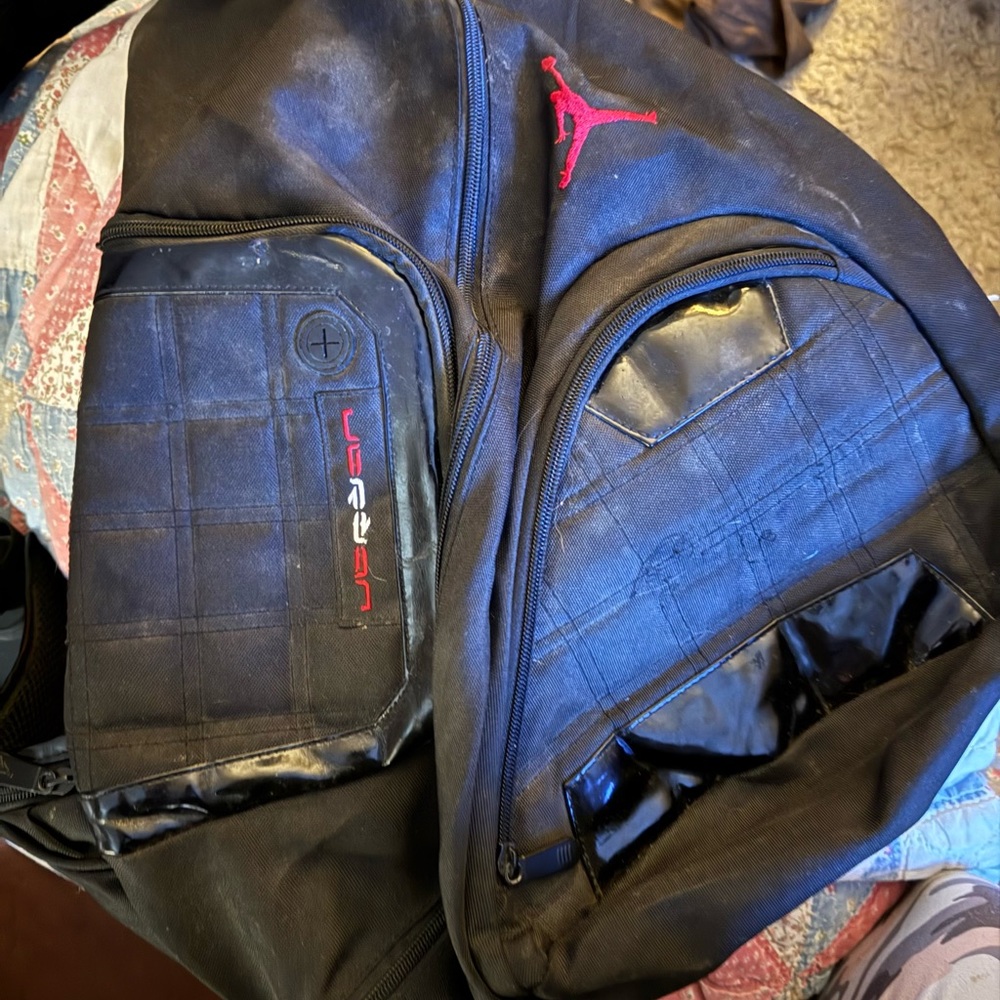 Jordan Black and Red Backpack with Lunchbox